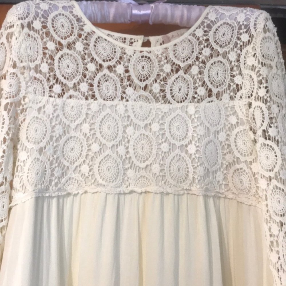 ALTAR’D STATE CREAM CROCHET DRESS